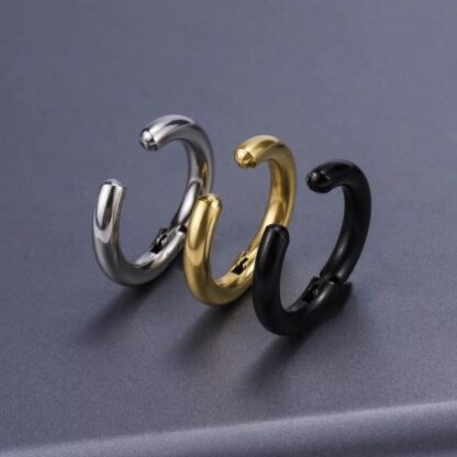 Circle Hoop Clip-On Earrings - Image 2