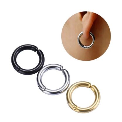 Circle Hoop Clip-On Earrings - Image 3