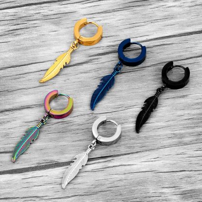 Feather Pendant Earrings - Image 2
