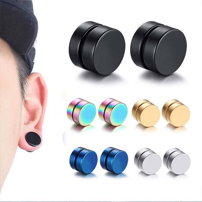 Buy magnet earrings for boys silver men earrings studs magnet without  piercing earrings for men stylish magnet at Amazon.in