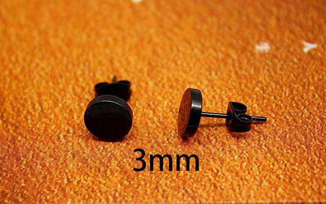 New Korea style Black Earring Stud Earrings black dumbbell plain earring  stainless steel earrings | Lazada PH