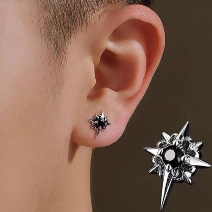 Black Star Stud Earrings - Image 2