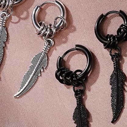 Feather Stud Earrings - Image 2