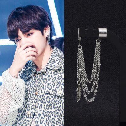 Chain Earrings with Ear Cuff - Image 2