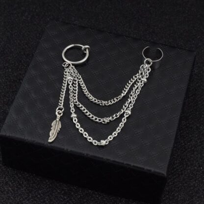 Chain Earrings with Ear Cuff - Image 4