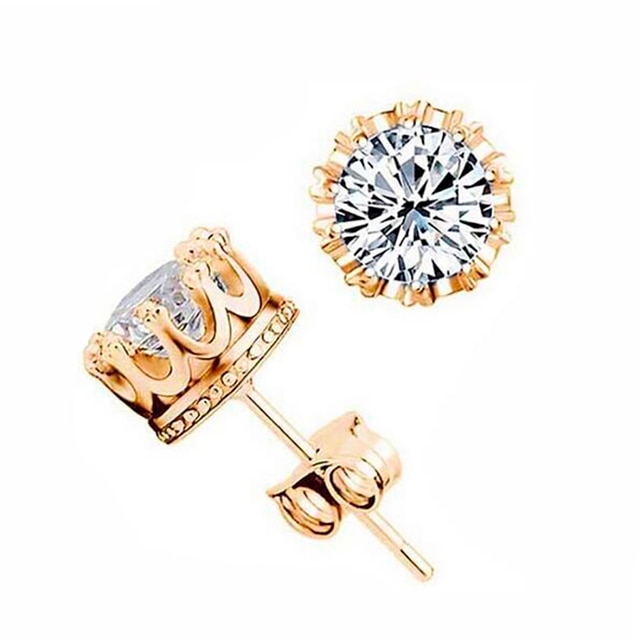 Crown Shaped Stud Earrings, Free Shipping