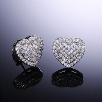 Heart-Shaped Stud Earrings - Image 2