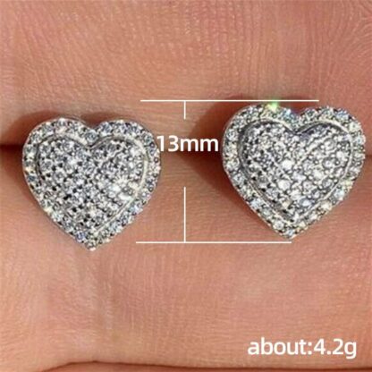 Heart-Shaped Stud Earrings - Image 3