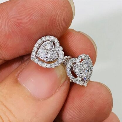 Heart-Shaped Stud Earrings - Image 4
