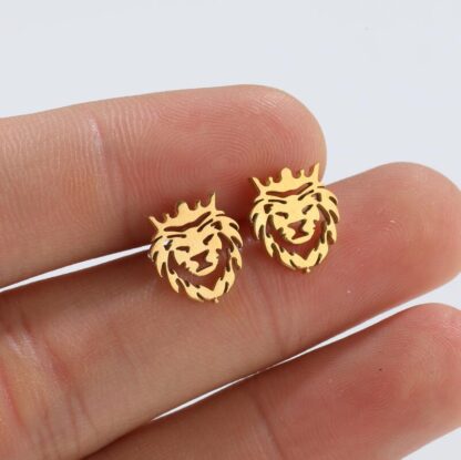 Lion Stud Earrings - Image 2