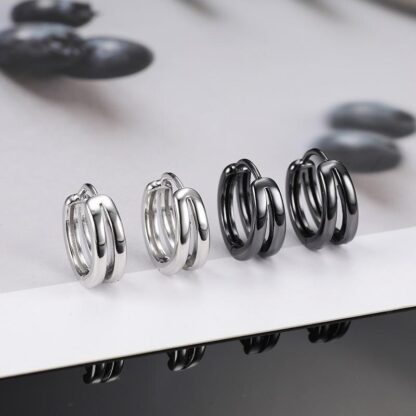 Multilayer Round Hoop Earrings - Image 3