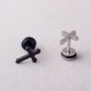 Cross Barbell Earrings - Image 3