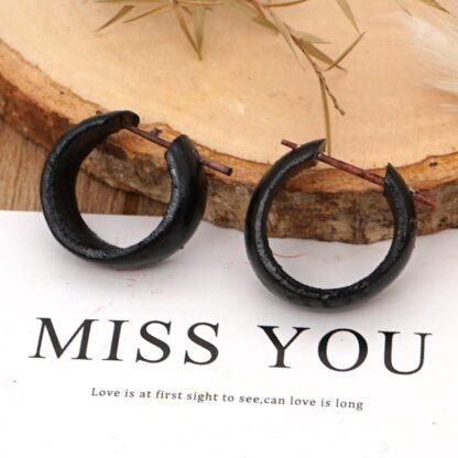 Wooden Loop Earrings - Image 4