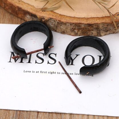 Wooden Loop Earrings - Image 5
