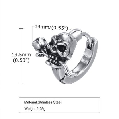 Skull Huggie Hoop Earrings - Image 3