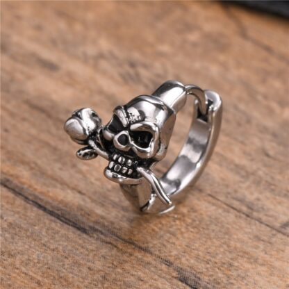 Skull Huggie Hoop Earrings