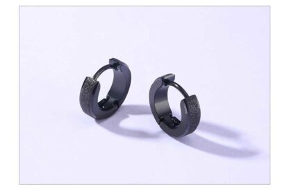Edgy Circle Hoop Earrings - Image 5