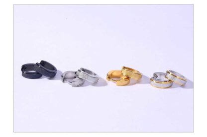 Edgy Circle Hoop Earrings - Image 7