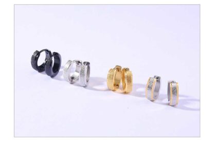 Edgy Circle Hoop Earrings - Image 8