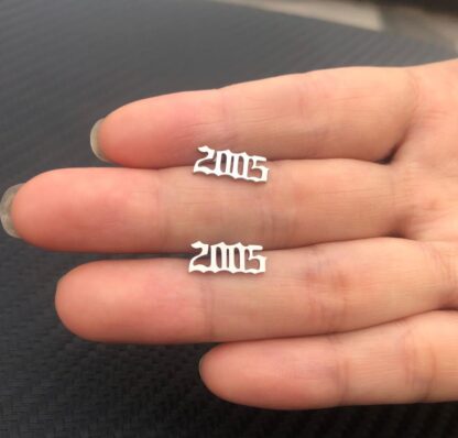 Year Number Stud Earrings - Image 6
