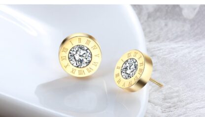 Roman Numeral Stud Earrings - Image 2