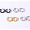 Edgy Circle Hoop Earrings - Image 6
