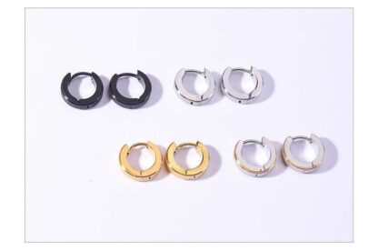 Edgy Circle Hoop Earrings - Image 6