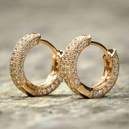Sparkling Round Hoop Earrings - Image 2
