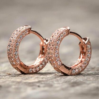 Sparkling Round Hoop Earrings - Image 3