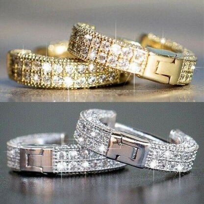 Sparkling Round Hoop Earrings - Image 4