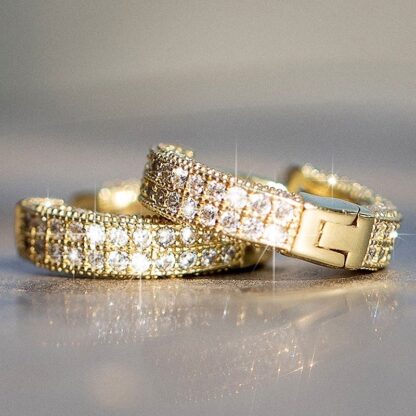Sparkling Round Hoop Earrings - Image 5
