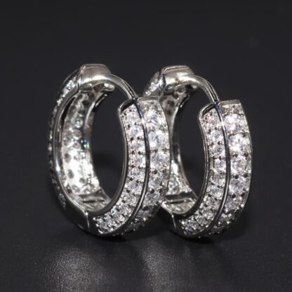 Sparkling Huggie Hoop Earrings - Image 3