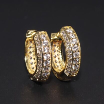 Sparkling Huggie Hoop Earrings - Image 4