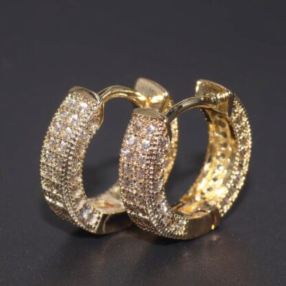 Sparkling Huggie Hoop Earrings - Image 5