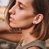 Shiny Triangle Stud Earring - Image 5