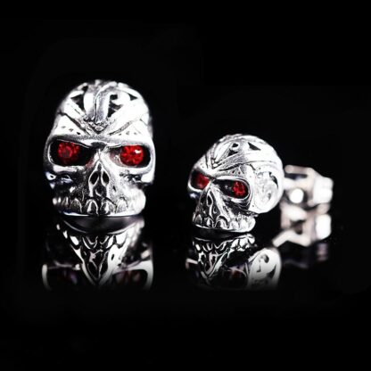 Red Eye Skull Earrings - Image 2
