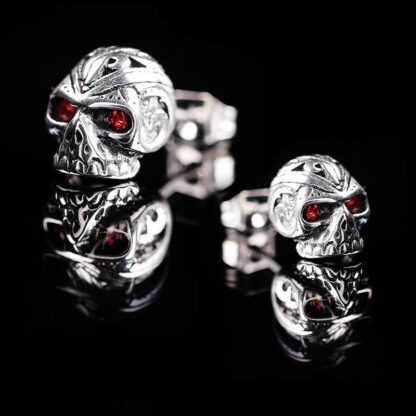 Red Eye Skull Earrings