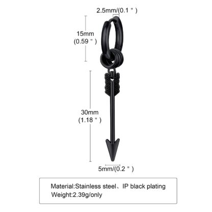 Arrow Hoop Earring for Men - Image 2