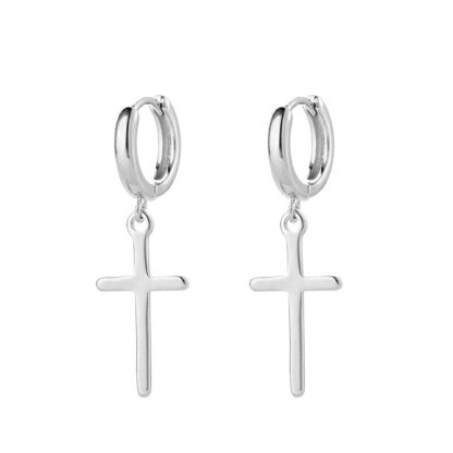 Cross Hoop Earrings - Image 2