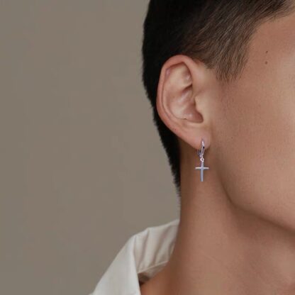 Cross Hoop Earrings