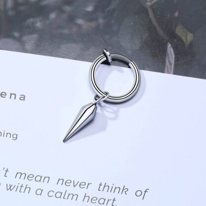 Single Spike Huggie Earrings - Image 3