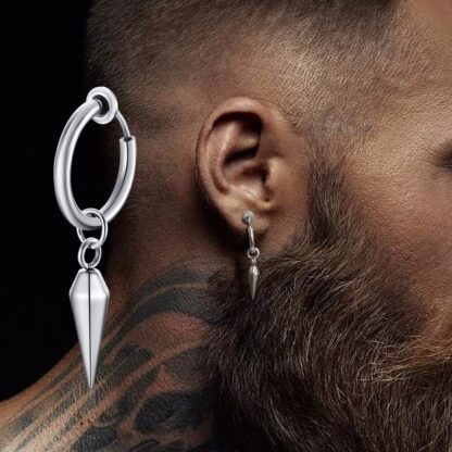 Single Spike Huggie Earrings