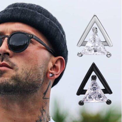 Triangle Stud Earrings - Image 2