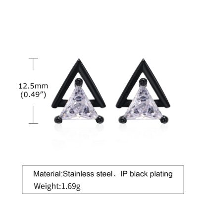 Triangle Stud Earrings - Image 4