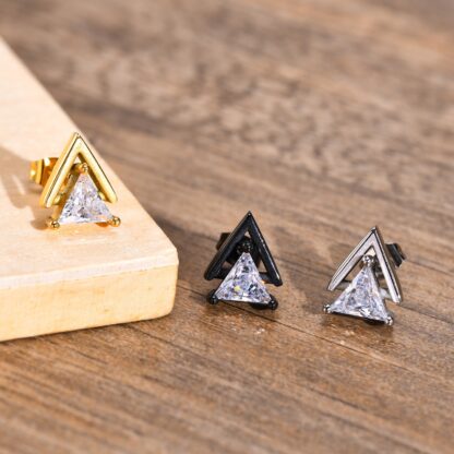 Triangle Stud Earrings - Image 6