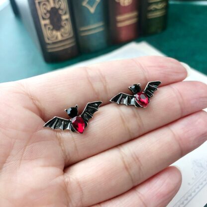 Gothic Bat Stud Earrings - Image 3