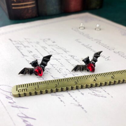 Gothic Bat Stud Earrings - Image 4