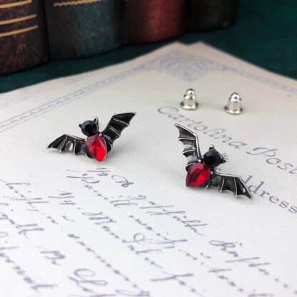 Gothic Bat Stud Earrings