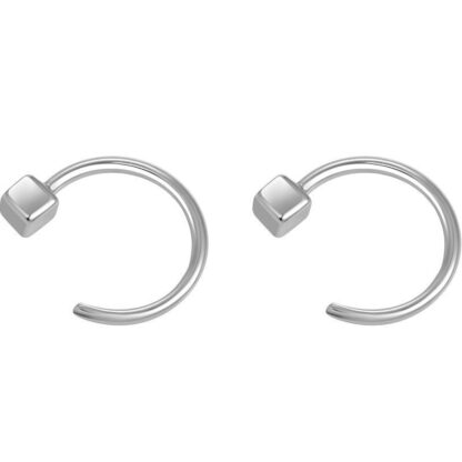 Classic Square End Hoop Earrings - Image 5