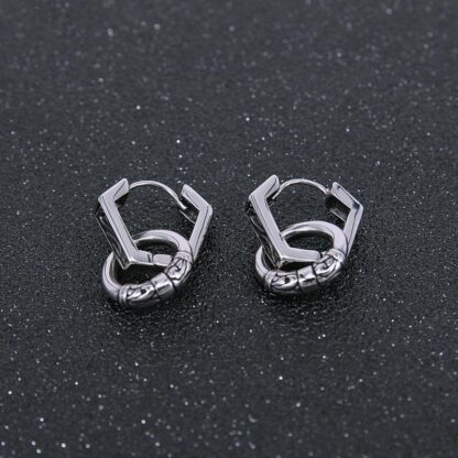 Tribal Geometric Drop Earrings - Image 2